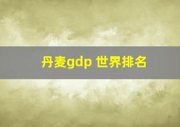 丹麦gdp 世界排名